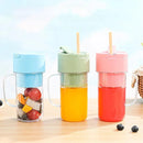 แก้วปั่นน้ำผลไม้ ใบมีด 6 ใบ (พร้อมหลอดดูด) | Portable Electric Juicer Cup