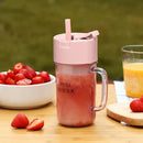 แก้วปั่นน้ำผลไม้ ใบมีด 6 ใบ (พร้อมหลอดดูด) | Portable Electric Juicer Cup